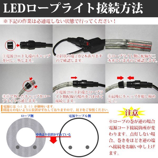 お買い得 2個セット LED ロープライト ５０ｍ【注意！電源ケーブル付】 買えばすぐに点灯OK イルミネーション 収納リール付 紫_画像4