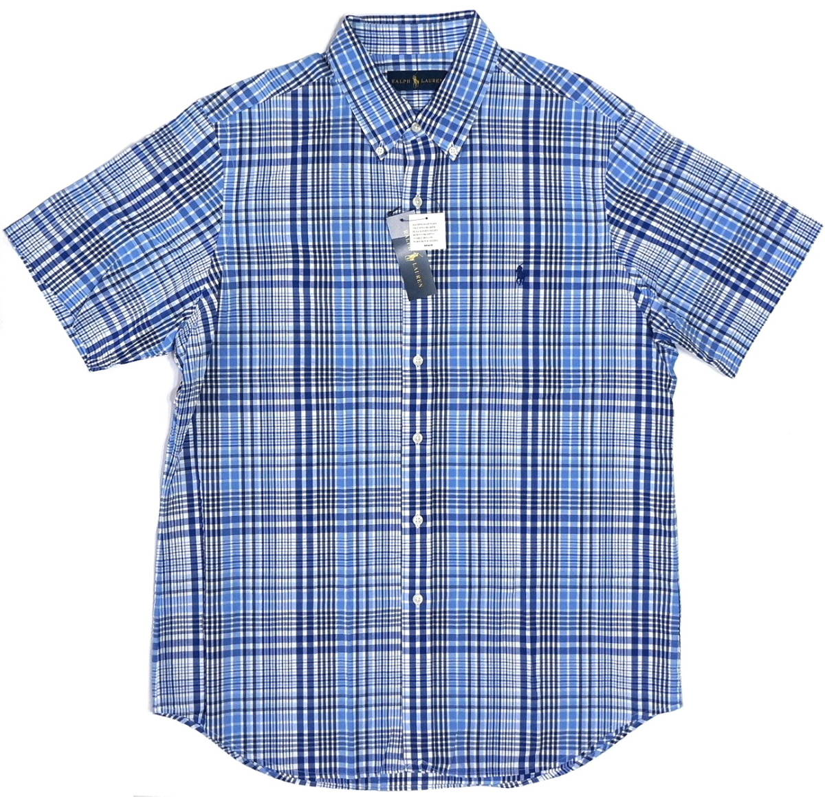 【新品】ラルフローレン ■ シアサッカーチェックシャツ ■ メンズ XL / US L ■ ブルー POLO RALPH LAUREN 正規品 _画像4
