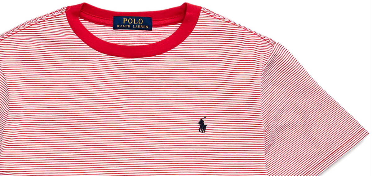 【 新品 】ラルフローレン ■ ボーダーTシャツ ■ メンズ M 相当 / US Boys XL ■ Red 速乾タイプ POLO RALPH LAUREN 正規品_画像4