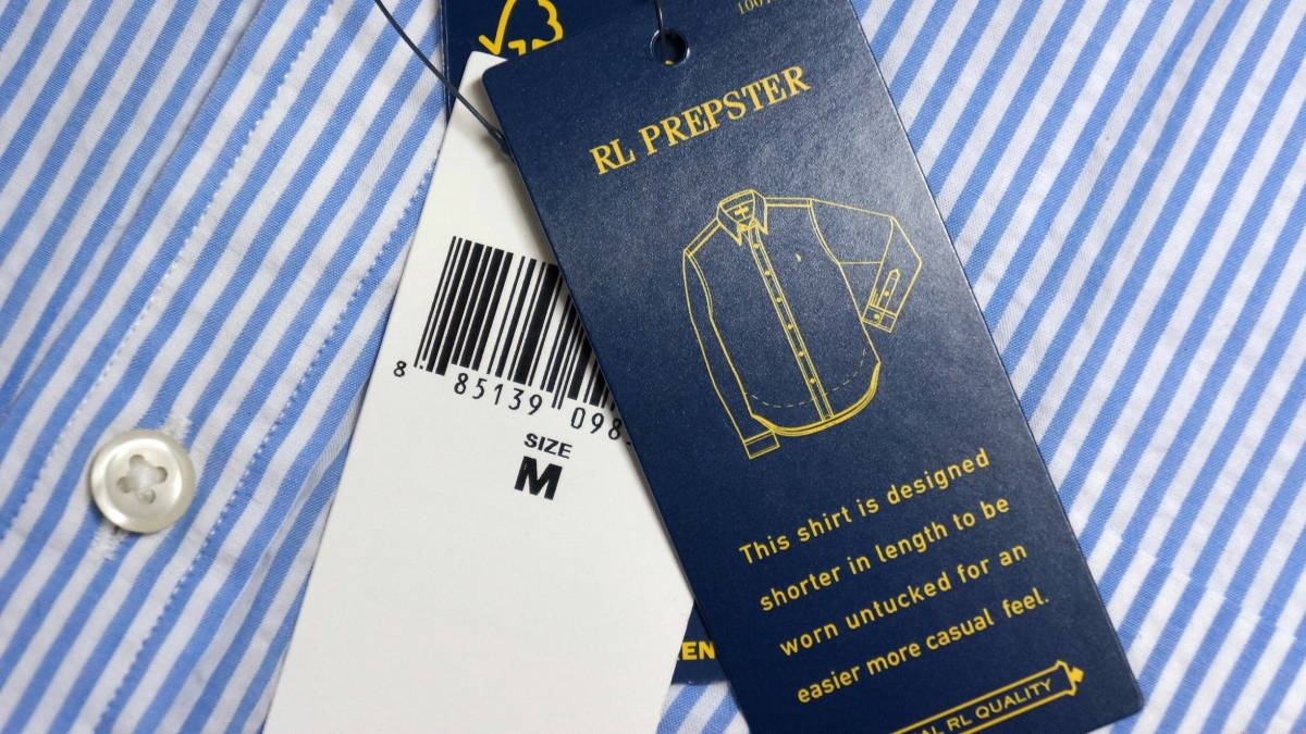 【新品】ラルフローレン ■ シアサッカーシャツ ■ メンズ L / US M ■ ブルーストライプ POLO RAALPH LAUREN 正規品の画像5