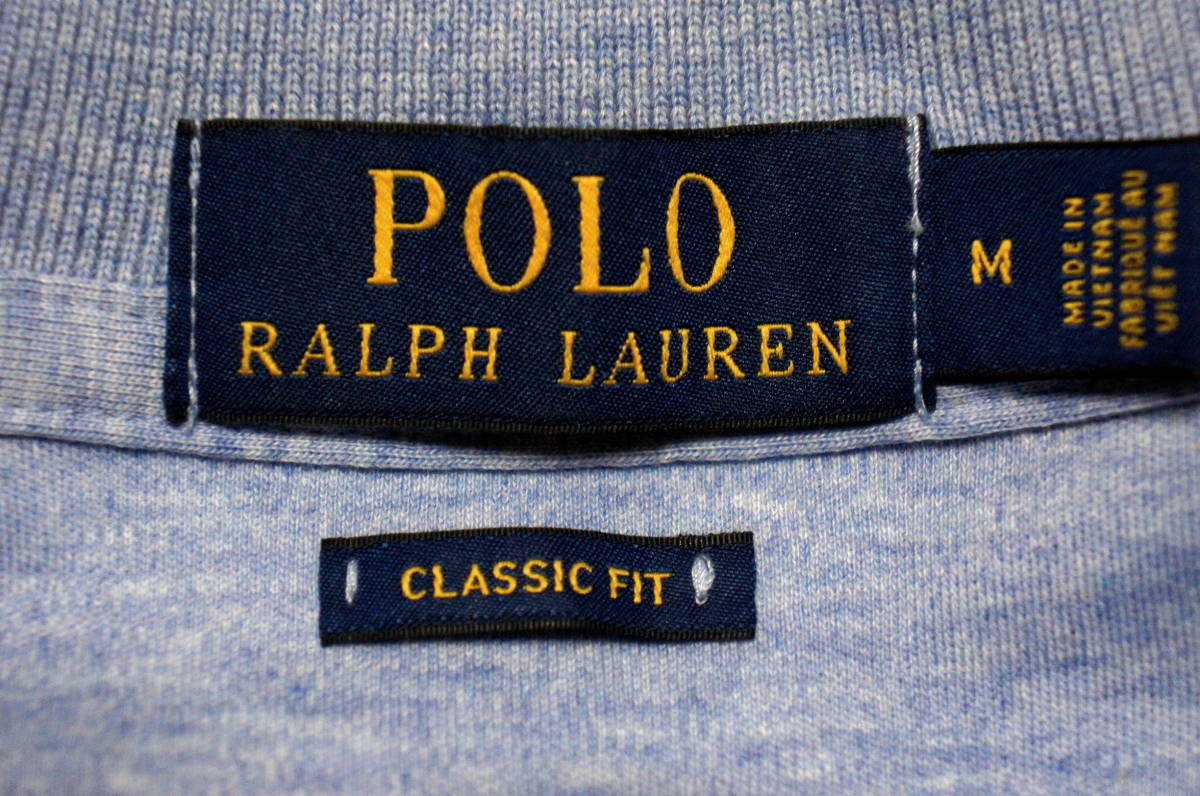 *SALE*[ новый товар ] Ralph Lauren # хлопок блокировка рубашка-поло # M # голубой Heather POLO RALPH LAUREN стандартный товар 