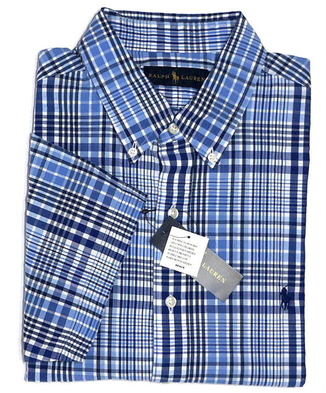 【新品】ラルフローレン ■ シアサッカーチェックシャツ ■ メンズ XL / US L ■ ブルー POLO RALPH LAUREN 正規品 _画像1