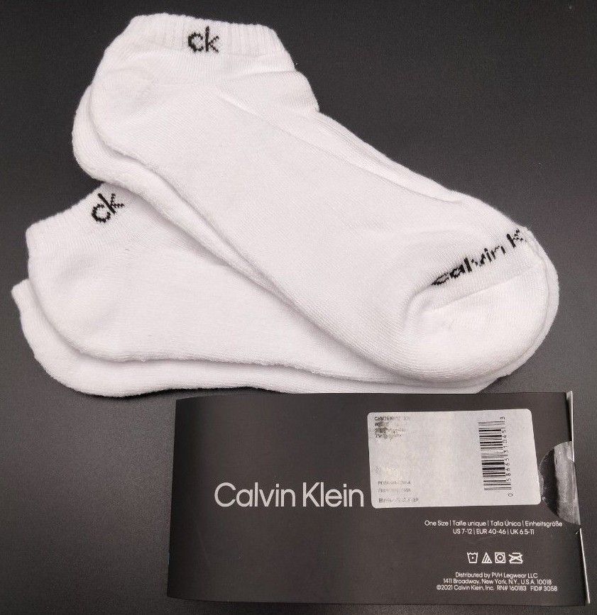Calvin Klein(カルバンクライン)  メンズソックス くるぶしソックス  白 2足セット 男性靴下 CVM201NS27