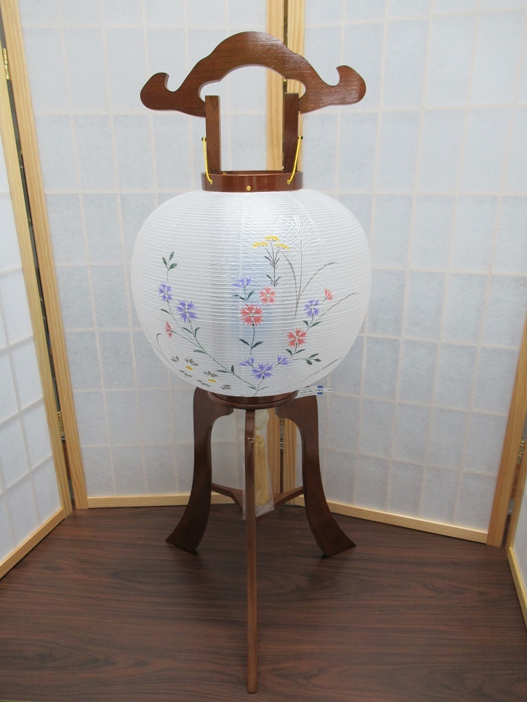 盆提灯「岐阜提灯/松仙/11号/撫子/紙張一重絵/1個/LED電池 盆提灯「岐阜提灯/松仙/11号/撫子/紙張一重絵/1個/LED電池