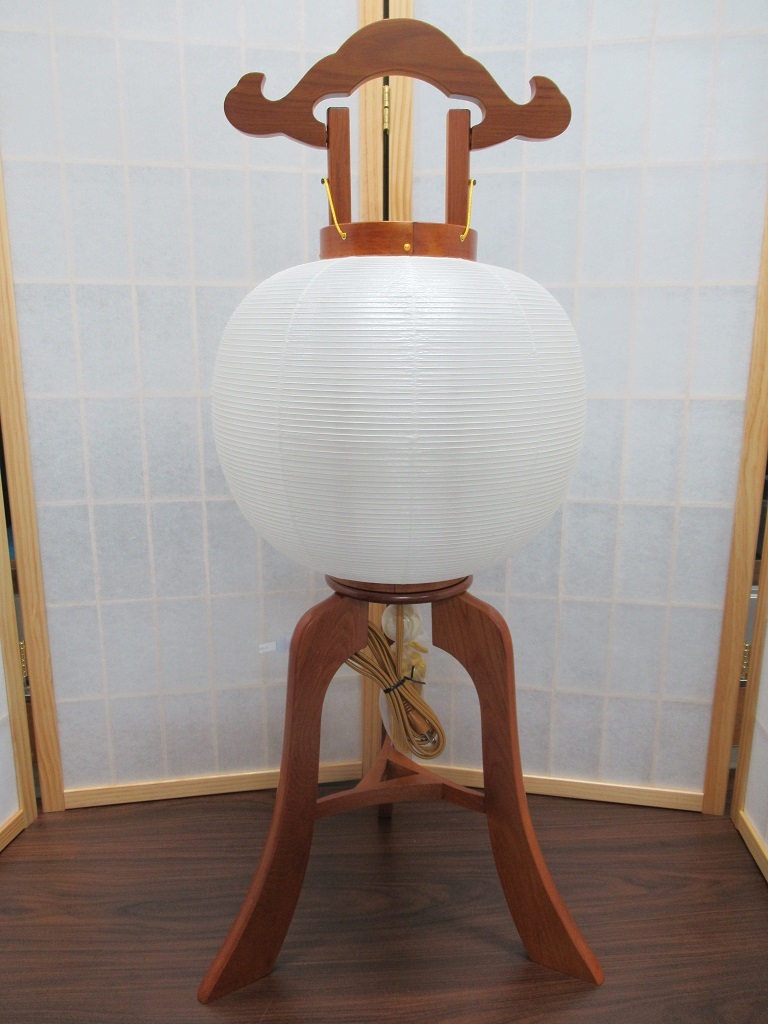 盆提灯「岐阜提灯/華の極太けやき/11号/芙蓉山水/絹二重絵 盆提灯「岐阜提灯/華の極太けやき/11号/芙蓉山水/絹二重絵