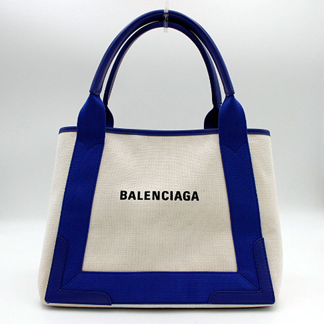 BALENCIAGA バレンシアガ トートバッグ カバス 339933 キャンバス地　青×ナチュラル