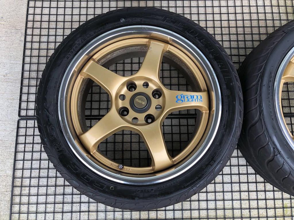 贅沢 レイズ グラムライツ 57PRO 215 45ZR17 7J 25 4穴 PCD114.3 17