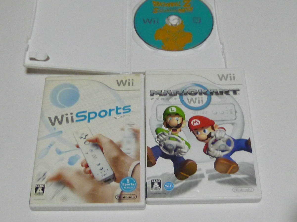B8【即日発送 送料無料 動作確認済】Wii ソフト セット ドラゴンボール メテオ マリオカート Wiiスポーツの画像1