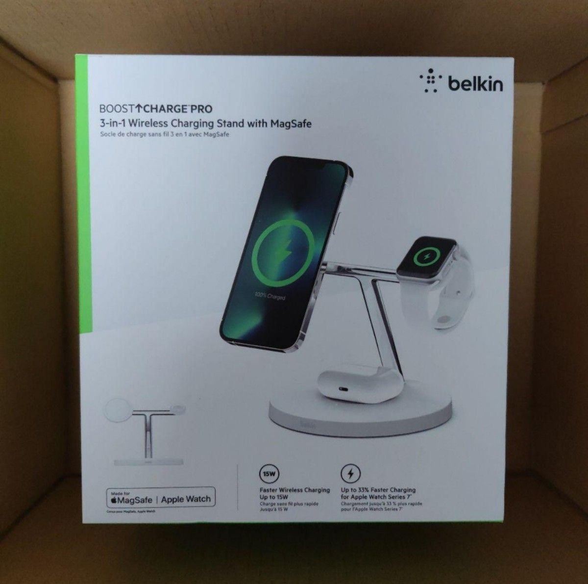 値下げ!!】Belkin 3in1 ワイヤレスチャージャー-