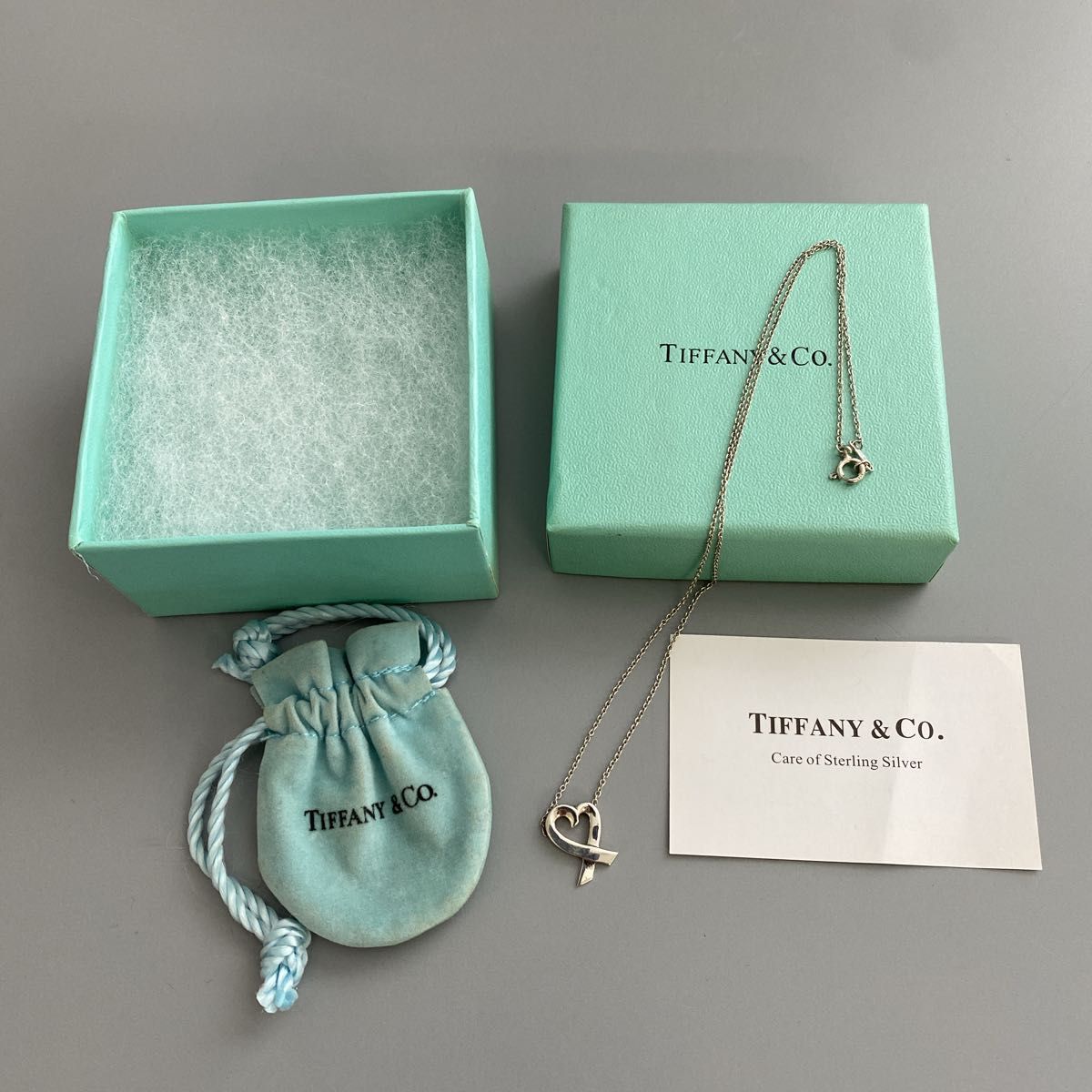 Tiffany & Co. ティファニー　ラビングハートネックレス　パロマピカソ ハートネックレスシルバー箱付巾着袋付