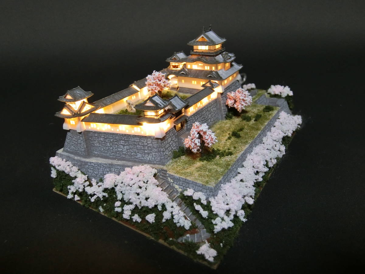 * Wakayama castle geo llama figure plastic model /.. company japanese name castle JoyJoy collection 1/550 final product / LED lighting light up Sakura flower see . sea 