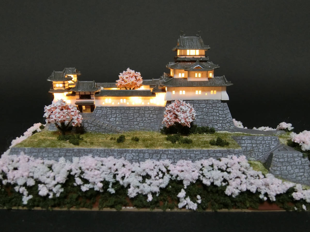 * Wakayama castle geo llama figure plastic model /.. company japanese name castle JoyJoy collection 1/550 final product / LED lighting light up Sakura flower see . sea 