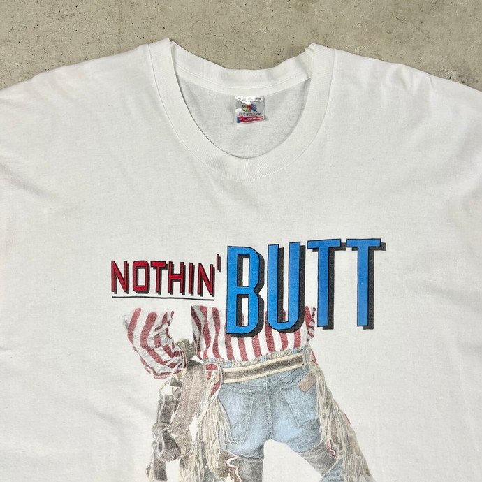 90年代 USA製 NOTHIN' BUTT COUNTRY カウボーイ ジョーク プリントTシャツ メンズ2XL_画像3