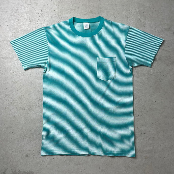 90年代 USA製 JCPenny JCペニー ボーダーTシャツ ポケットTシャツ メンズL_画像2