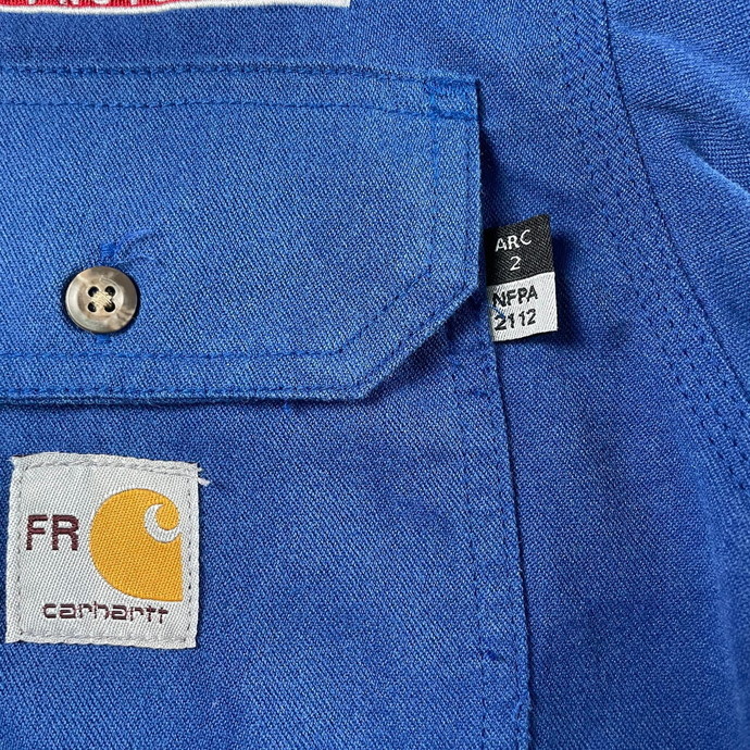 Carhartt カーハート 企業ロゴ刺繍 ボタンダウン 半袖ワークシャツ メンズS_画像4