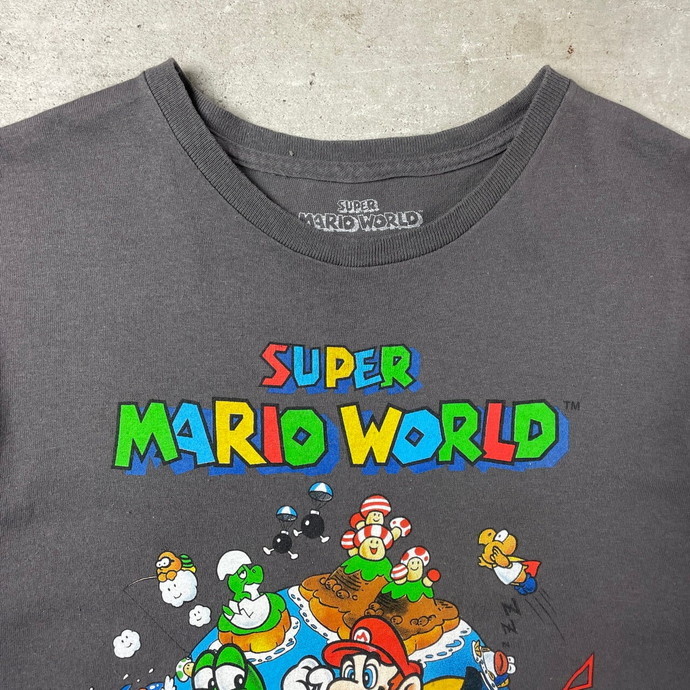 SUPER MARIO WORLD スーパーマリオ NINTENDO 任天堂 ゲーム キャラクタープリントTシャツ メンズM_画像3