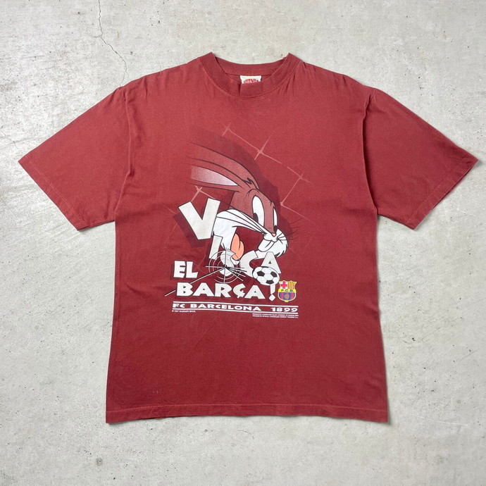 90年代 FC バルセロナ サッカー バックスバーニー プリントTシャツ メンズM_画像2