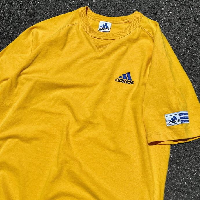 00年代 adidas アディダス パフォーマンスロゴ ワンポイントロゴ刺繍 Tシャツ メンズXL相当_画像1