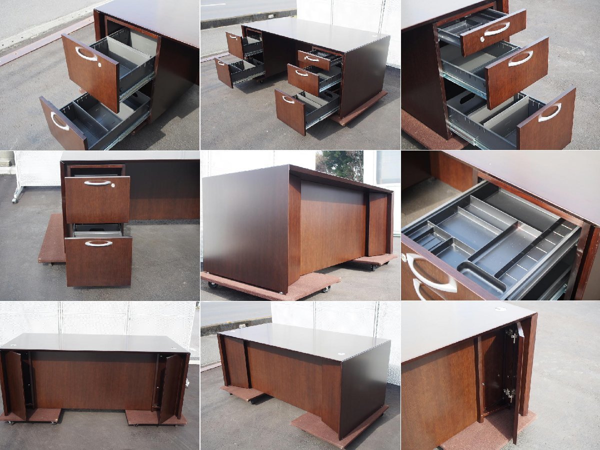 ☆ 美品 オカムラ 岡村製作所 高級役員セット EX-35 突き板張り ☆ 美品 オカムラ 岡村製作所 高級役員セット EX-35 突き板張り