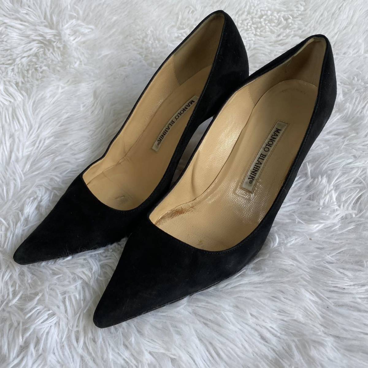 激安先着 Manolo Blahnik 38.5サイズ レディース ブラック スウェード