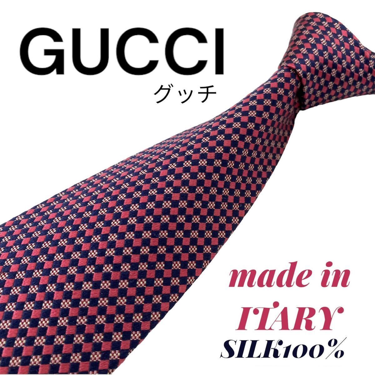 美品 GUCCI グッチ ネクタイ ブランドネクタイ イタリア製 SILK 100