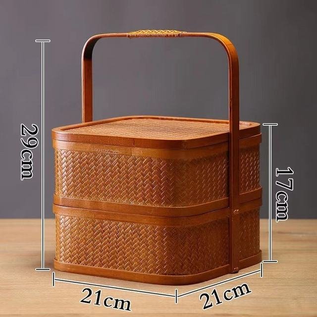 竹編み カゴ 収納ボックス カゴ ハンドメイド 茶器 茶具 竹籠