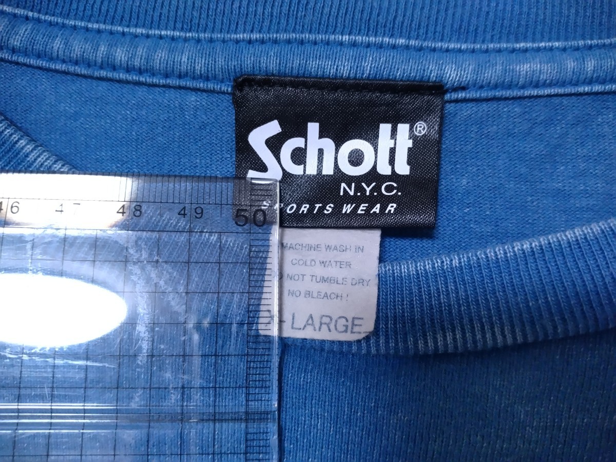 Schott　NYC タイダイ　半袖　Tシャツ　メンズ　XL ロゴ　ペンキ　ロック　ショット　ブルー　ビッグサイズ　ロゴ　USA アメリカ　_画像9