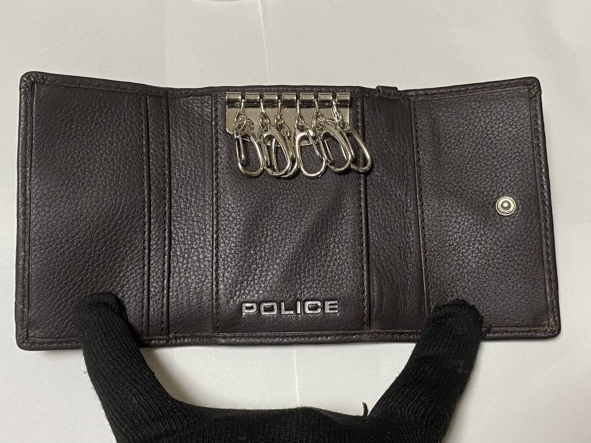 POLICE Police 6 полосный чехол для ключей темно-коричневый экспонирование не использовался товар 