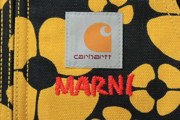  не использовался * MARNI x CARHARTT WIP * 23SS цветочный жакет цветочный принт Zip выше Parker XS желтый Marni Carhartt *563/ZX12