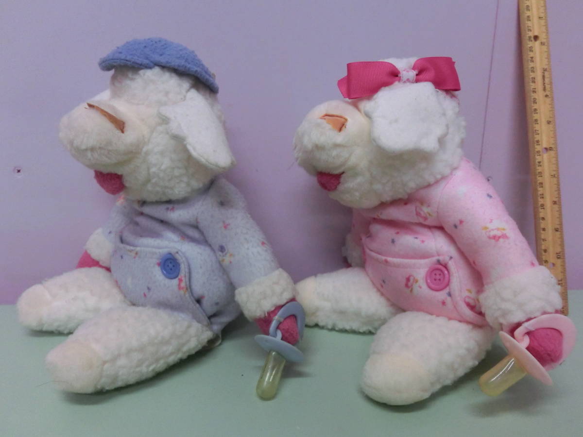 ラムチョップ Lambchop◆ビンテージ ハンドパペット2体セット ぬいぐるみ 手踊り人形 ベビーラムちゃん 羊 ひつじ ◆ファンシー ベイビー_画像2