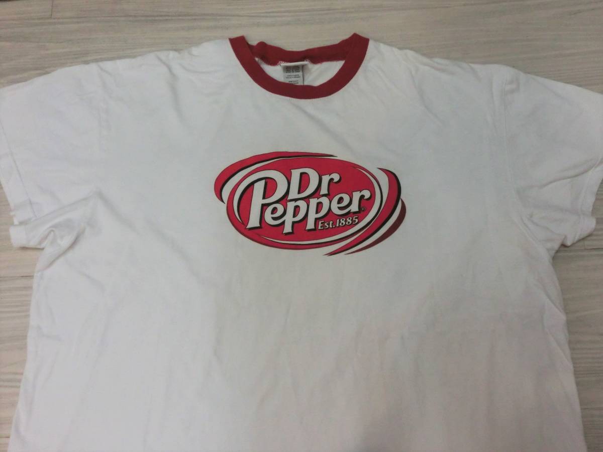 dokta- pepper Dr Pepper T-shirt Vintage USA old clothes enterprise thing drink juice Ad ba Thai Gin g men's XL white Coca Cola 