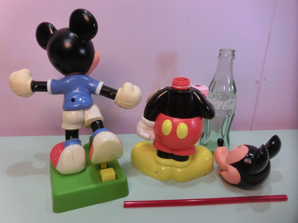 ディズニーストアUSA◆ミッキーマウス ドリンクボトル&サッカー フィギュア人形 2体セット ビンテージ◆ミッキー Mickey Mouse Figure_画像3