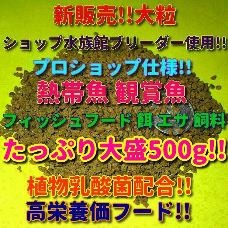 新販売! 500g 大粒 熱帯魚 ショップ 水族館 使用 たっぷり大盛 エサ 飼料 プロ仕様 沈下タイプ 観賞魚 淡水魚 フィッシュフード シクリッド_画像1