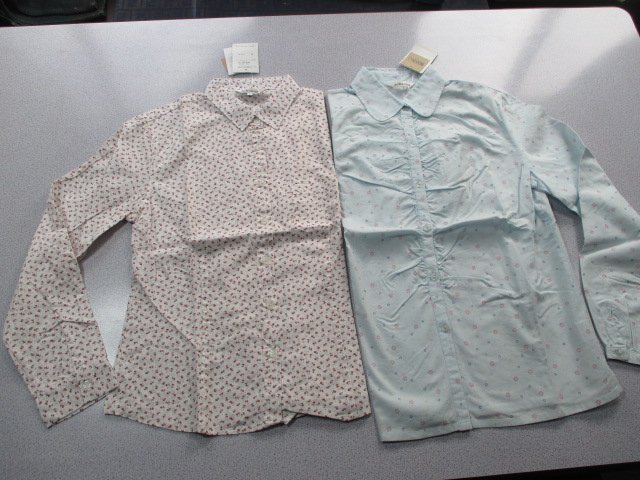 Z5126 free shipping [Johanna product wash long sleeve 2 sheets set work put on * cotton :L] new goods! cooling measures lady's mountain girl cutter shirt business 