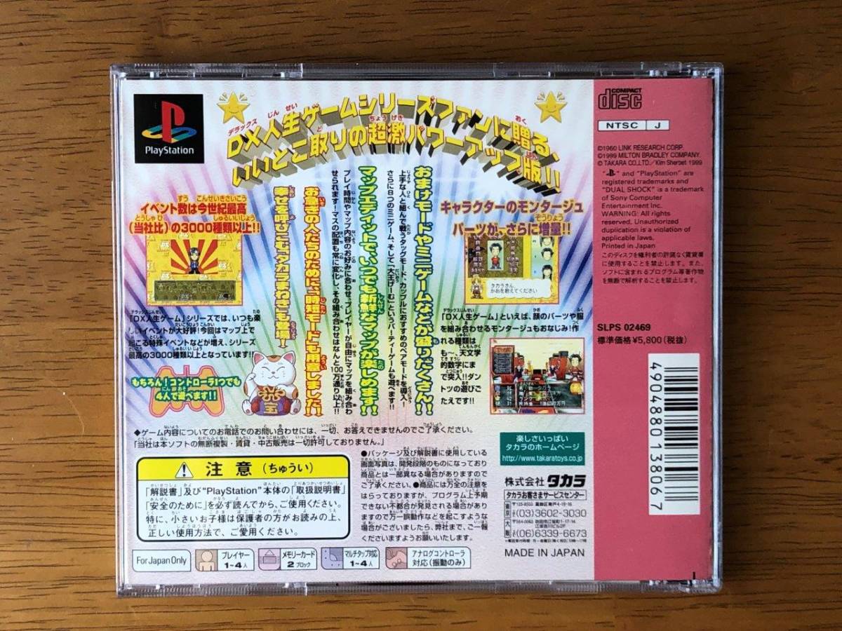 【PS1】 THE GAME OF LIFE DX人生ゲーム3 / DX JINSEI GAME III ( プレイステーション1 マルチタップ対応ソフト ) 動作確認済み！_画像2