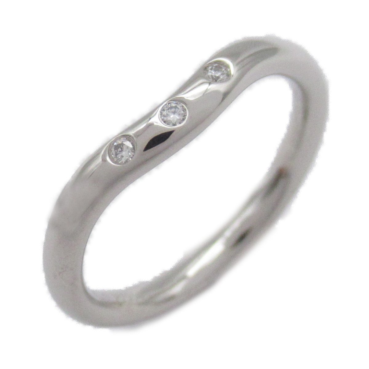 ファッションの リング 3Pダイヤモンド カーブドバンド リング・指輪