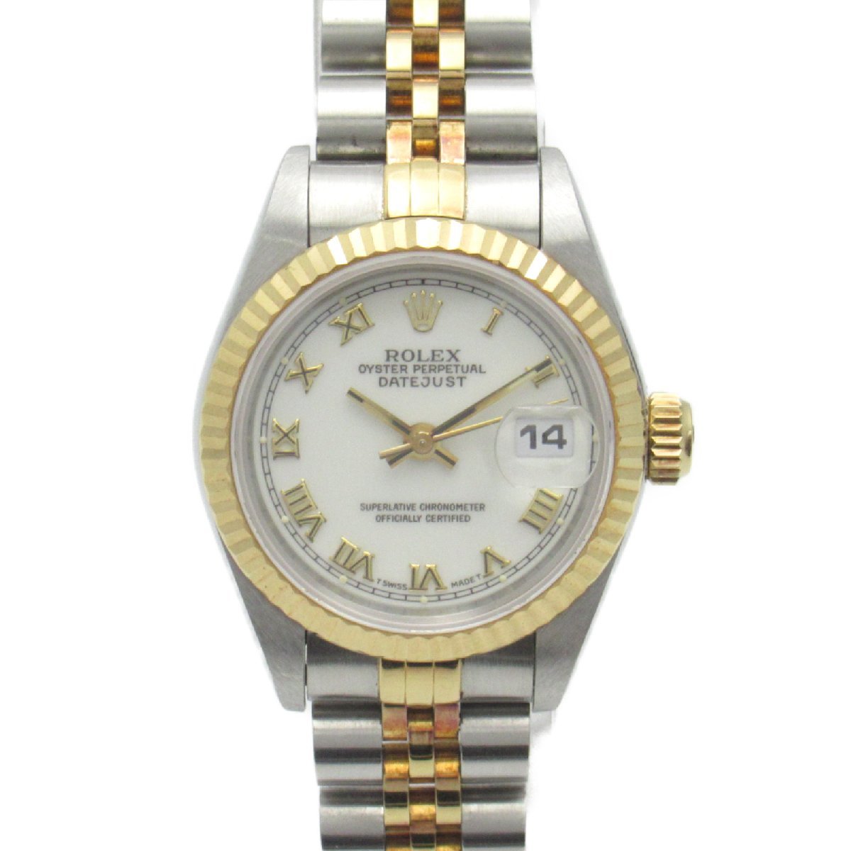 スーパーセール期間限定 W番 デイトジャスト 腕時計 ロレックス ROLEX 腕時計 レディース 中古 K18（イエローゴールド） ホワイト系 ウォッチ 本体