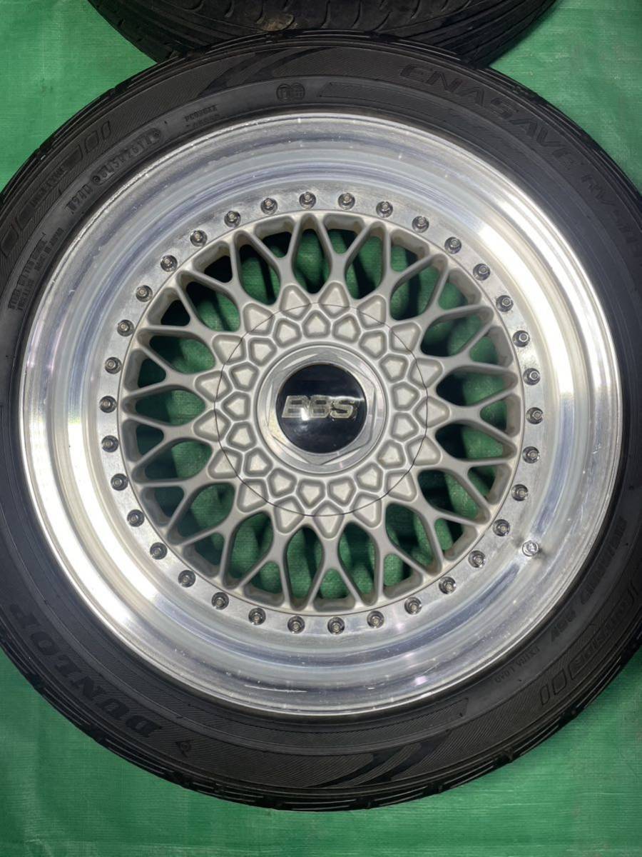 当時物！美品！ BBS RS264 17インチ 5穴 PCD114.3 7J オフセット45 ハブ径60㎜ タイヤ・ホイール4本セット RS GERMANY メッシュ_画像3