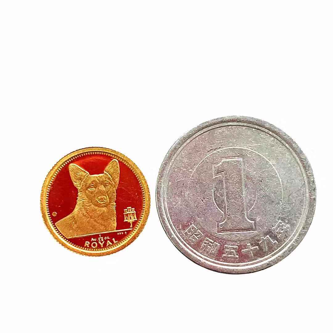 犬金貨 ダックスフンド犬 ジブラルタル 1991年 24金 純金 1.2g 1/25オンス コイン イエローゴールド コレクション Gold_画像3