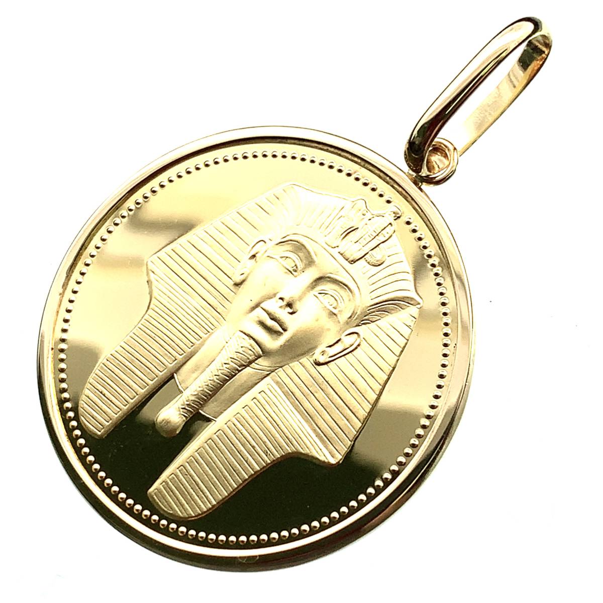 エジプト100ポンド金貨 コインペンダント ツタンカーメン 1986年 K18/21.6 19.64g イエローゴールド コレクション Gold  の画像1
