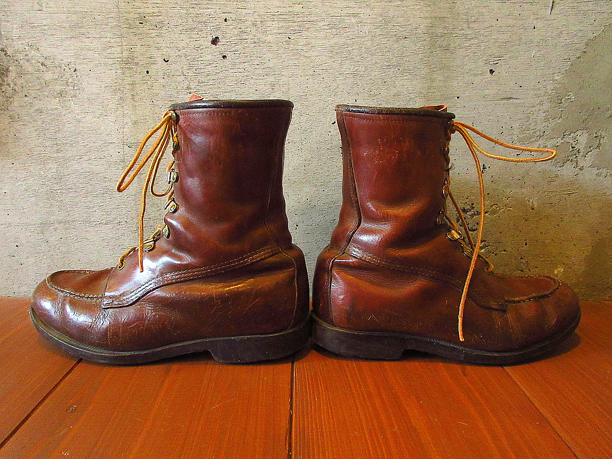 ビンテージ60’s70's●RED WINGアイリッシュセッターモックトゥワークブーツ茶size 8 1/2 EE●230721k6-m-bt-265cmレッドウィング_画像4