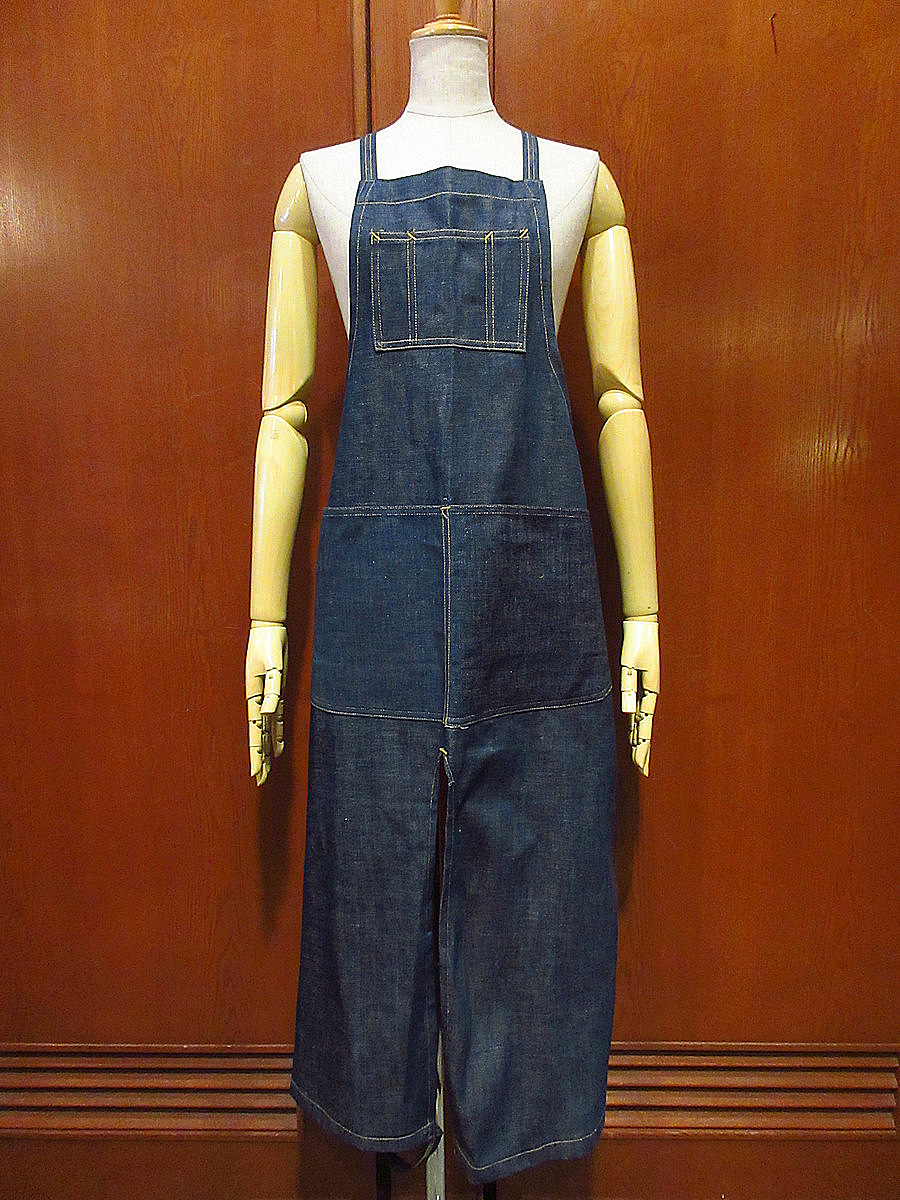  Vintage 40\'s*DEADSTOCK Bayly уголок имеется Denim Work фартук *230706i1-apr неиспользуемый товар нога покрытие 