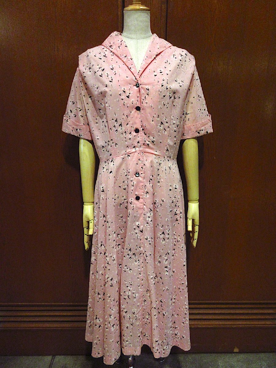 希少 黒入荷! ビンテージ40's50's○DEMI花柄オープンカラー半袖