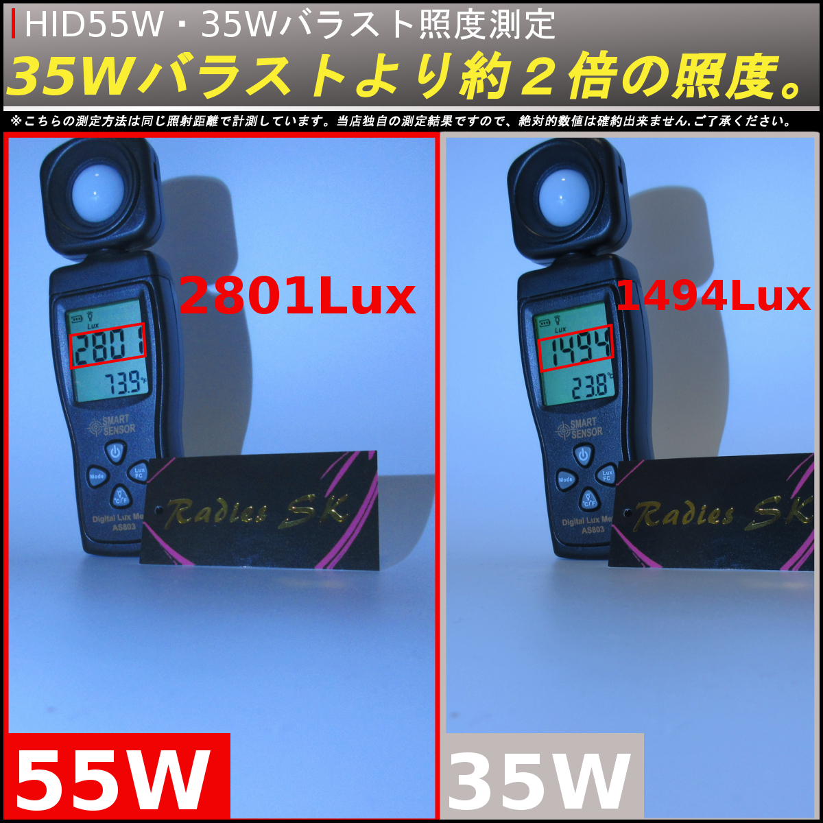 H8 H11 H16 ホワイト HIDキット 12V 55W バラスト 6000k ヘッドライト フォグランプ H9 明るさUP LEDよりHIDの力強い明るさ 保証付_画像6