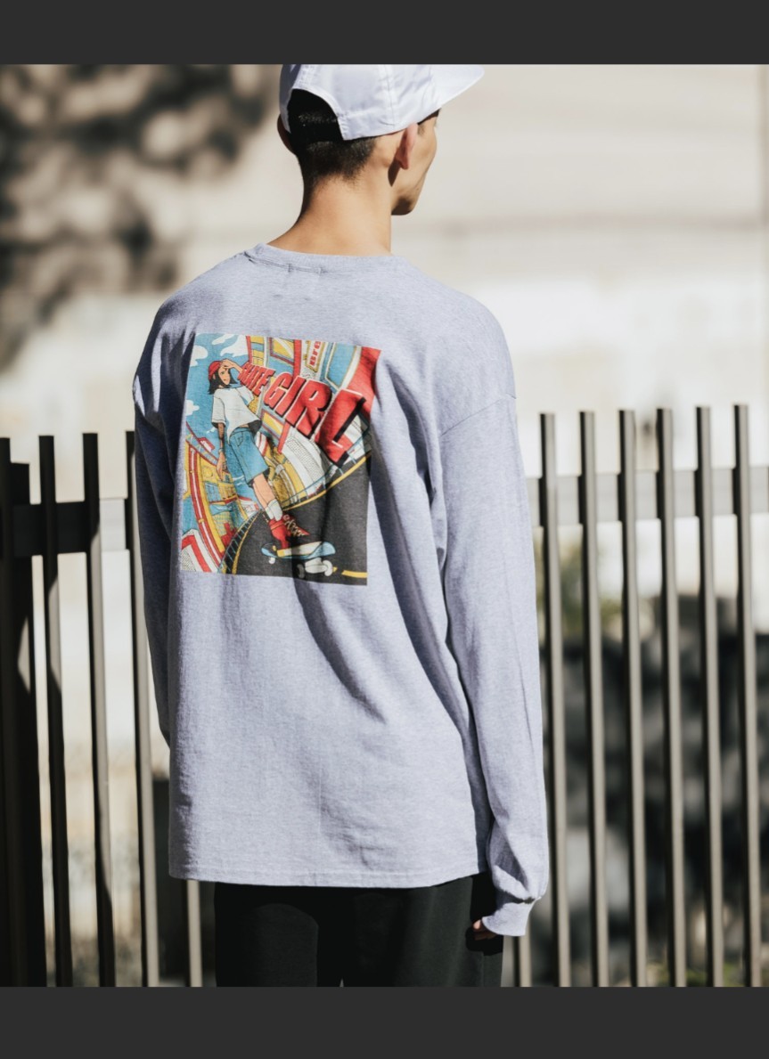 未使用美品 ROOPTOKYO×msy. コラボ SKATE L/S TEE ロングスリーブ Tシャツ ユニセックス ビッグシルエット スケート M バックプリント