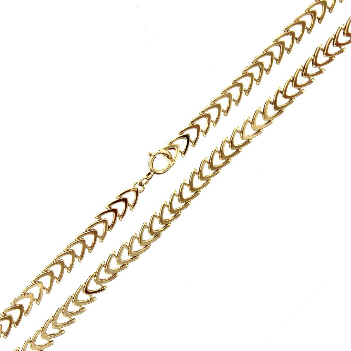 送料0円】 長さ約40cm K18刻印有り Vデザインネックレス K18/18金 約