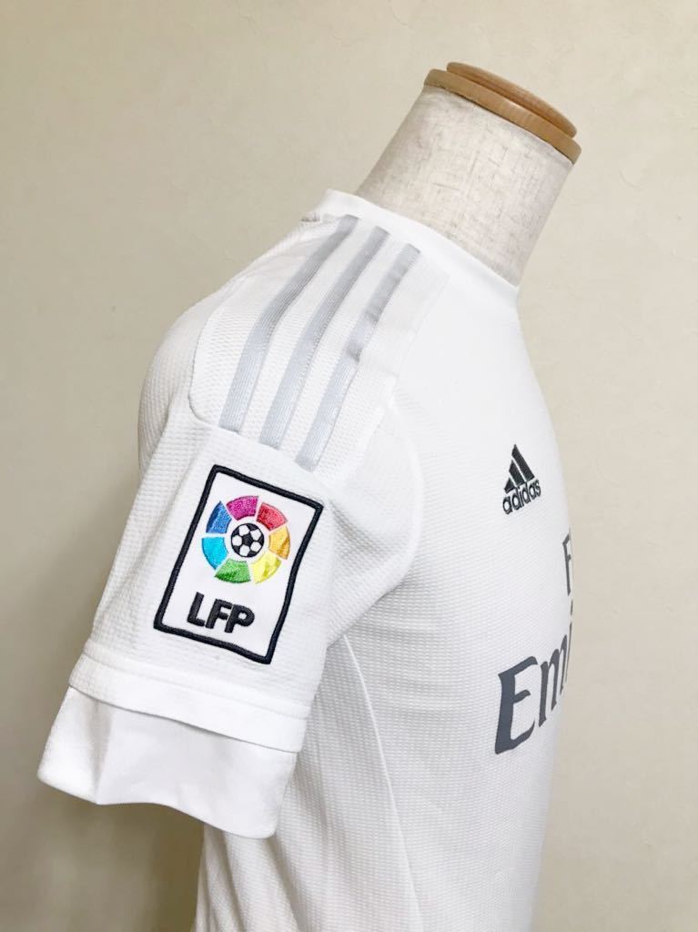 【良品】 adidas Real Madrid アディダス レアルマドリード 2015-2016 ホーム ユニフォーム ホワイト トップス ジュニアサイズ160 半袖 白_画像9