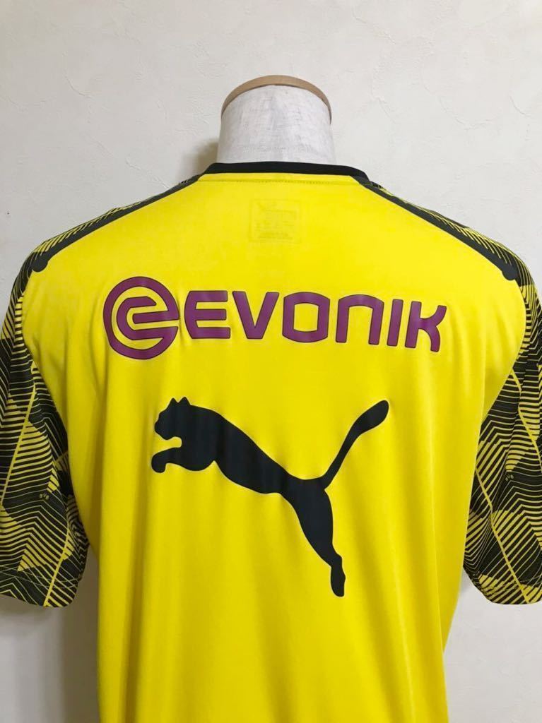 PUMA Borussia Dortmund プーマ ボルジア ドルトムント プラクティスシャツ ウェア トップス トレーニング 練習着 USサイズXL 半袖 黄色の画像4
