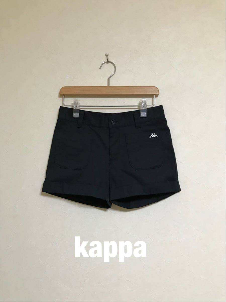 【美品】 kappa カッパ ゴルフ レディース ショート パンツ サイズ7 黒 GW18712 フェニックス_画像1