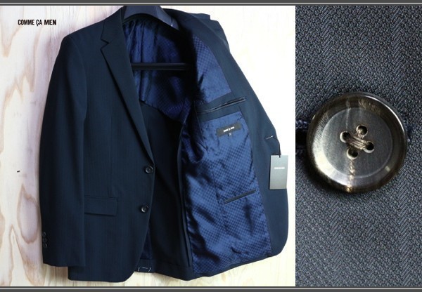  new goods Comme Ca men spring summer fine pattern do Be shadow stripe jacket S dark blue / regular price 5 ten thousand jpy /COMME CA MEN/